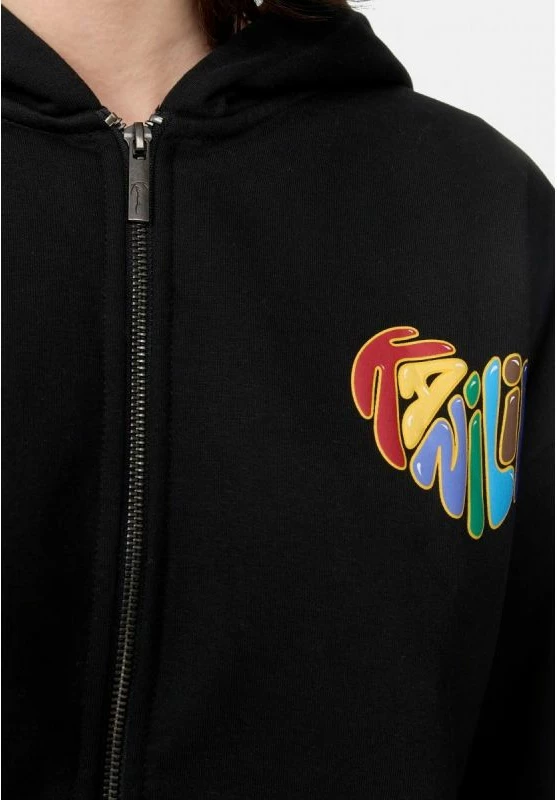 Duks me zip të plotë Karl Kani Woven Signature Kani Life OS për meshkuj dhe femra, ngjyrë e zezë [Madhësia: XS]