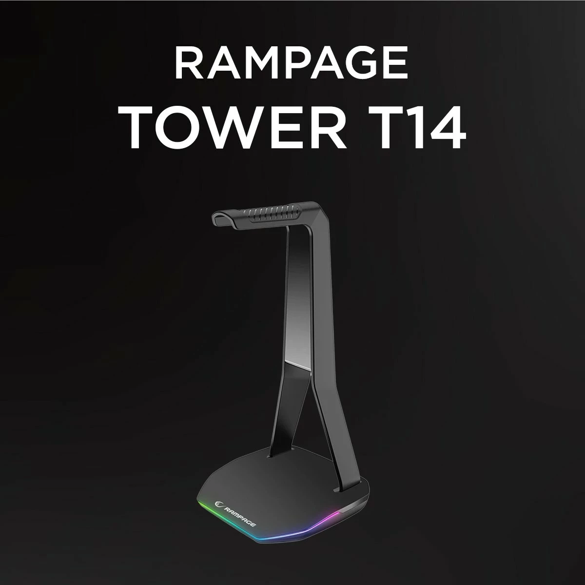 Stojak kufje Rampage T14, gaming, RGB, 2x USB, e zezë