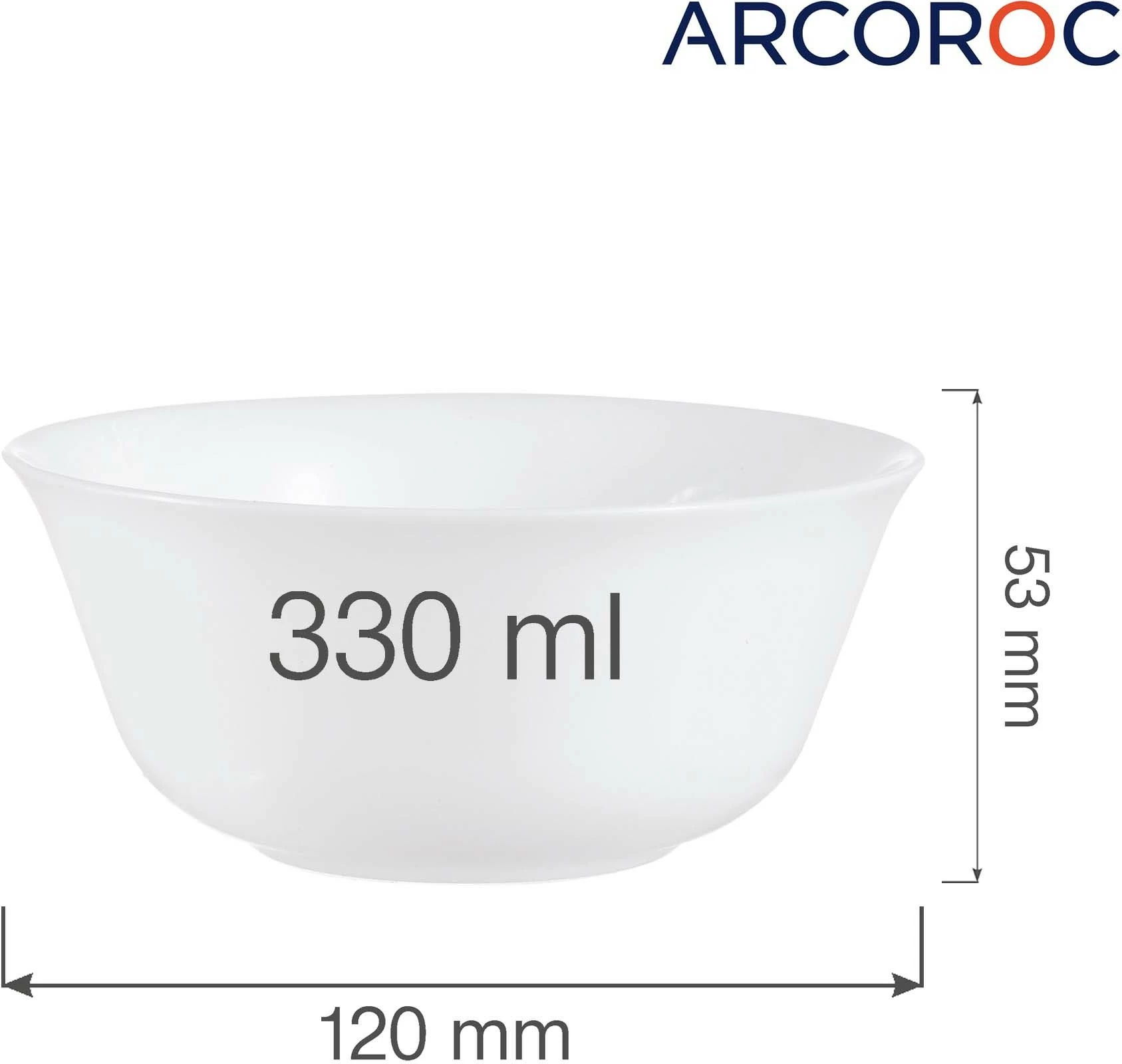 Tas Arcoroc Everyday 330 ml 120x53 mm, i bardhë, set 6 copë