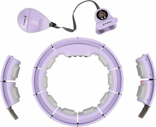 Hula hoop magnetik HMS HHM13, me peshë dhe numërues, i rregullueshëm 9-13 elemente (bel 60-96 cm), 40 cm, vjollcë