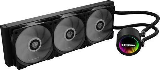 Kasë ftohëse me ujë Natec HYDRIA GENESIS 360 ARGB, 3 ventilatorë, e zezë