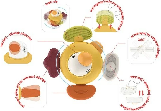 Lodër ndijore interaktive ASKATO, model 122946, plastikë & silikon, shumëngjyrëshe