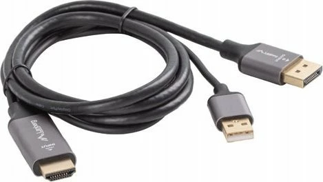Adapter kabllo Lanberg CA-HDDP-20CU-0018-BK HDMI (M) në DisplayPort (M) 1.8 m 4K@60Hz, e zezë