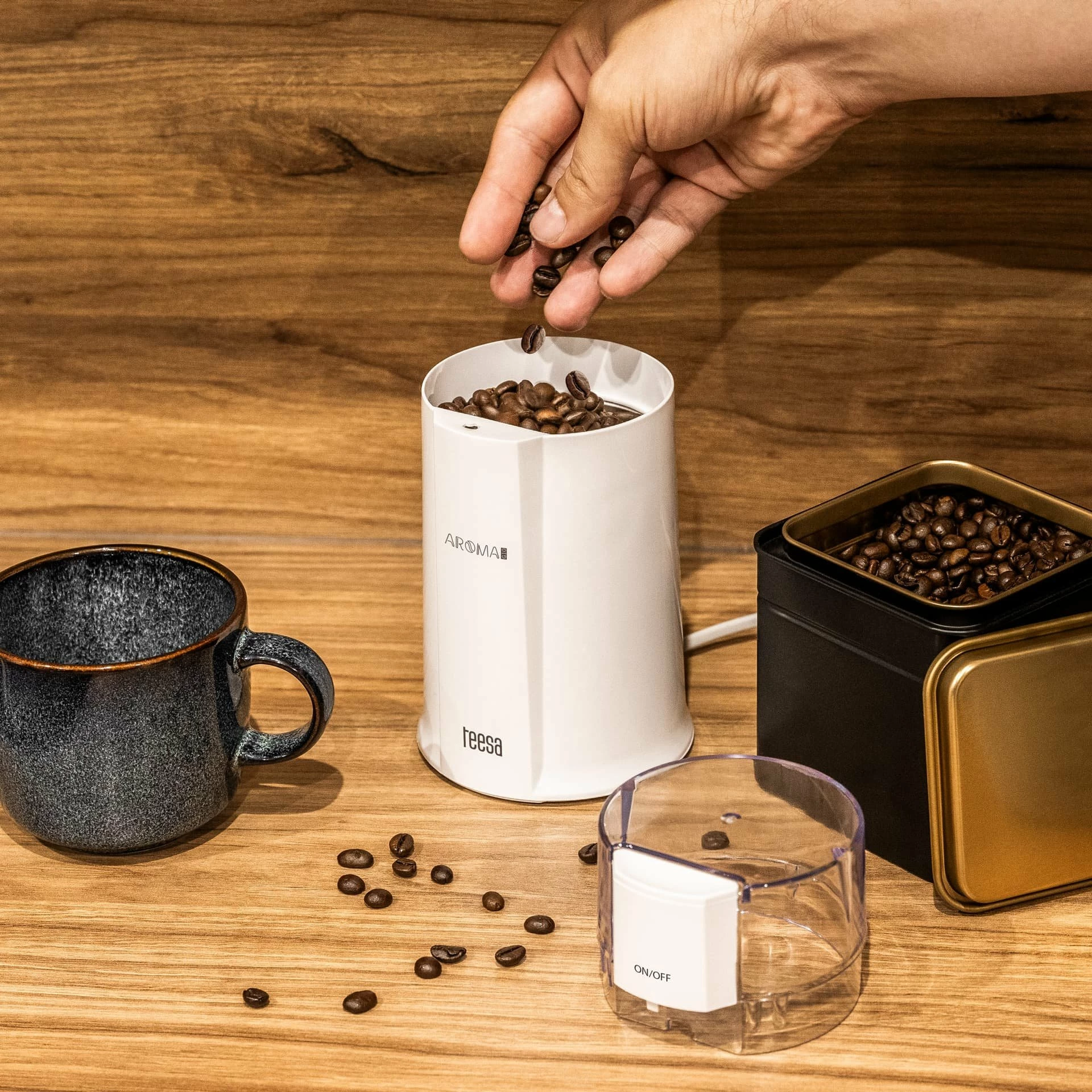 Mulli kafeje elektrik Teesa Aroma G10 160 W, kapacitet 50 g, i bardhë