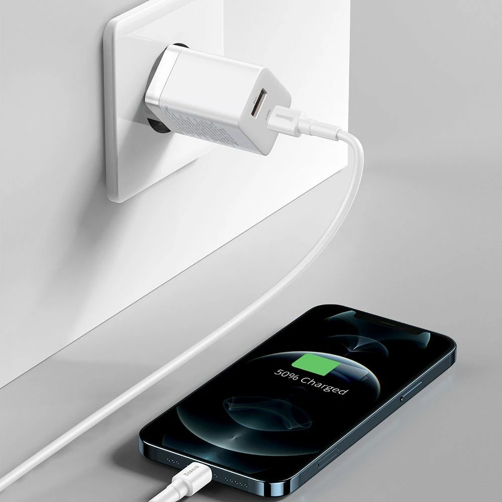 Karikues rrjeti Baseus Super Si Pro CCSUPP-E02 30W PD/QC, 1x USB-A + 1x USB-C, 3A, i bardhë