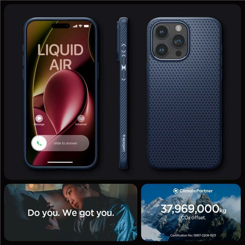 Mbështjellës Spigen Liquid Air për iPhone 15 Pro Max, Blu