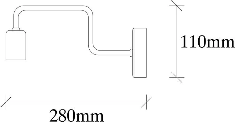 Llambë muri PWL-0053, ngjyrë e zezë, 28x4x11cm