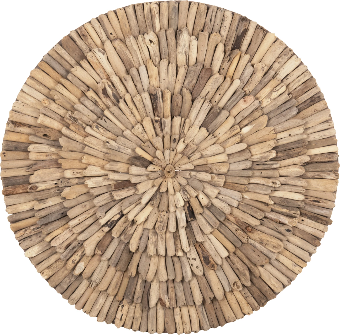 Dekorim muri i rrumbullakët CHIIKI FH4299 prej druri natyral Φ80 cm
