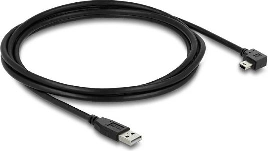 Kabllo USB DeLOCK USB 2.0 Type-A në Mini-USB B këndore, 2 m, e zezë