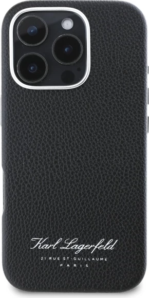 Mbështjellës Karl Lagerfeld Hotel RSG për iPhone 16 Pro, i zi