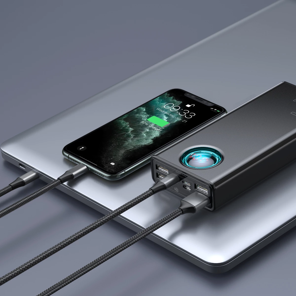 Powerbank Baseus Amblight 30000mAh 65W, i zi