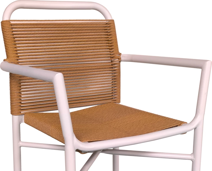 Tavolinë me karrige Kliton - Clutch set prej 5 copash alumini ngjyrë e bardhë 150x80x74cm