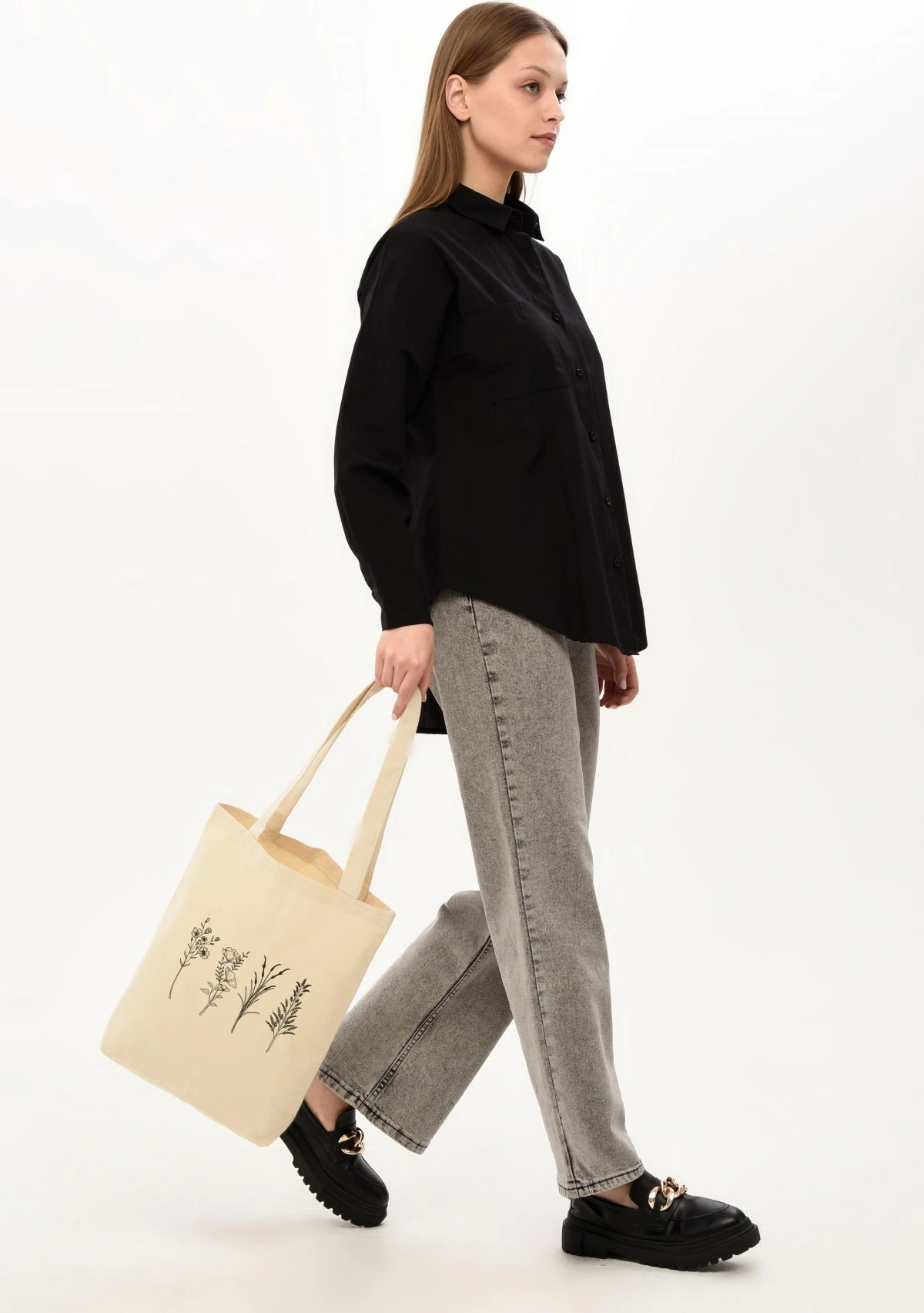 Çantë tote Zoozie Bags, krem, 35x40x8cm, 0487