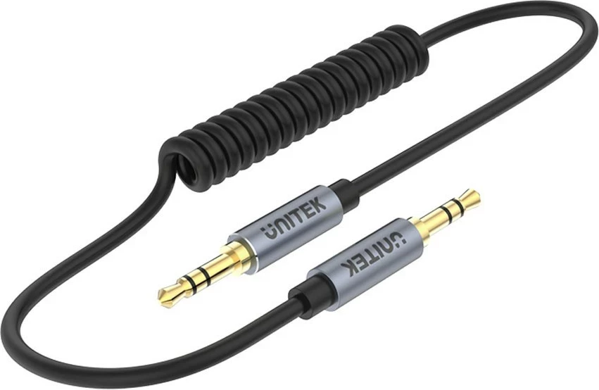 Kabëll AUX Unitek miniJack 3.5mm, mashkull-mashkull, 1m, i zi