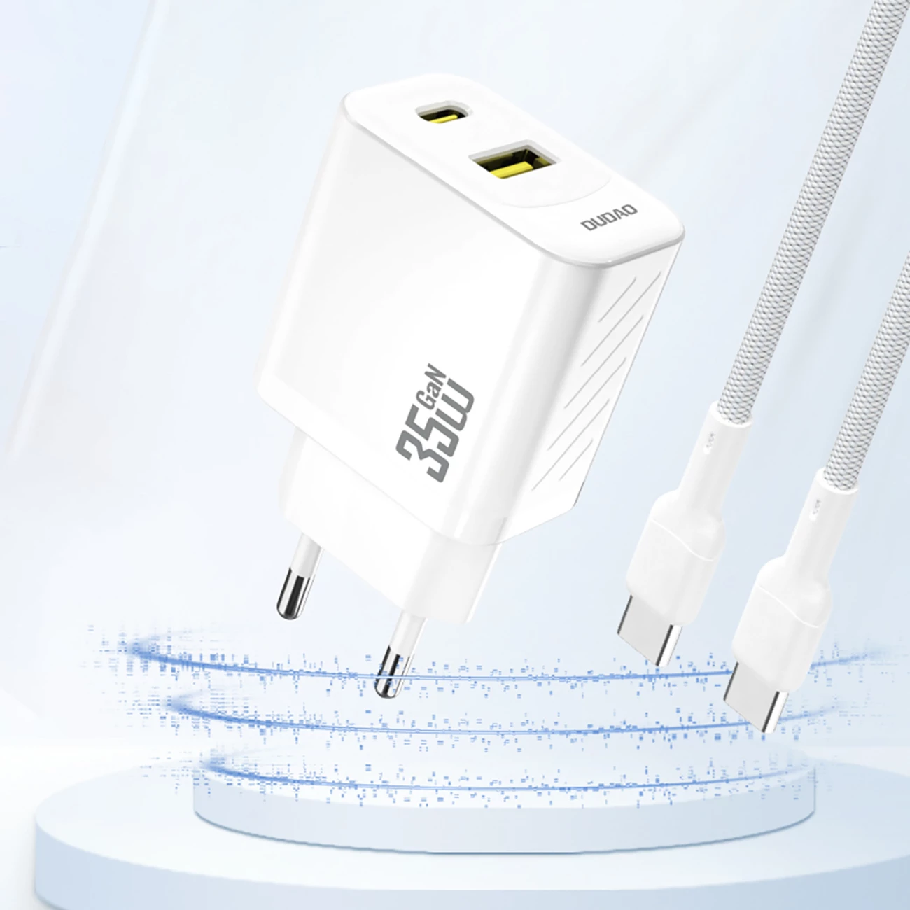 Karikues muri Dudao A27 MaxC me kabllo USB-C, 35W, Bardhë