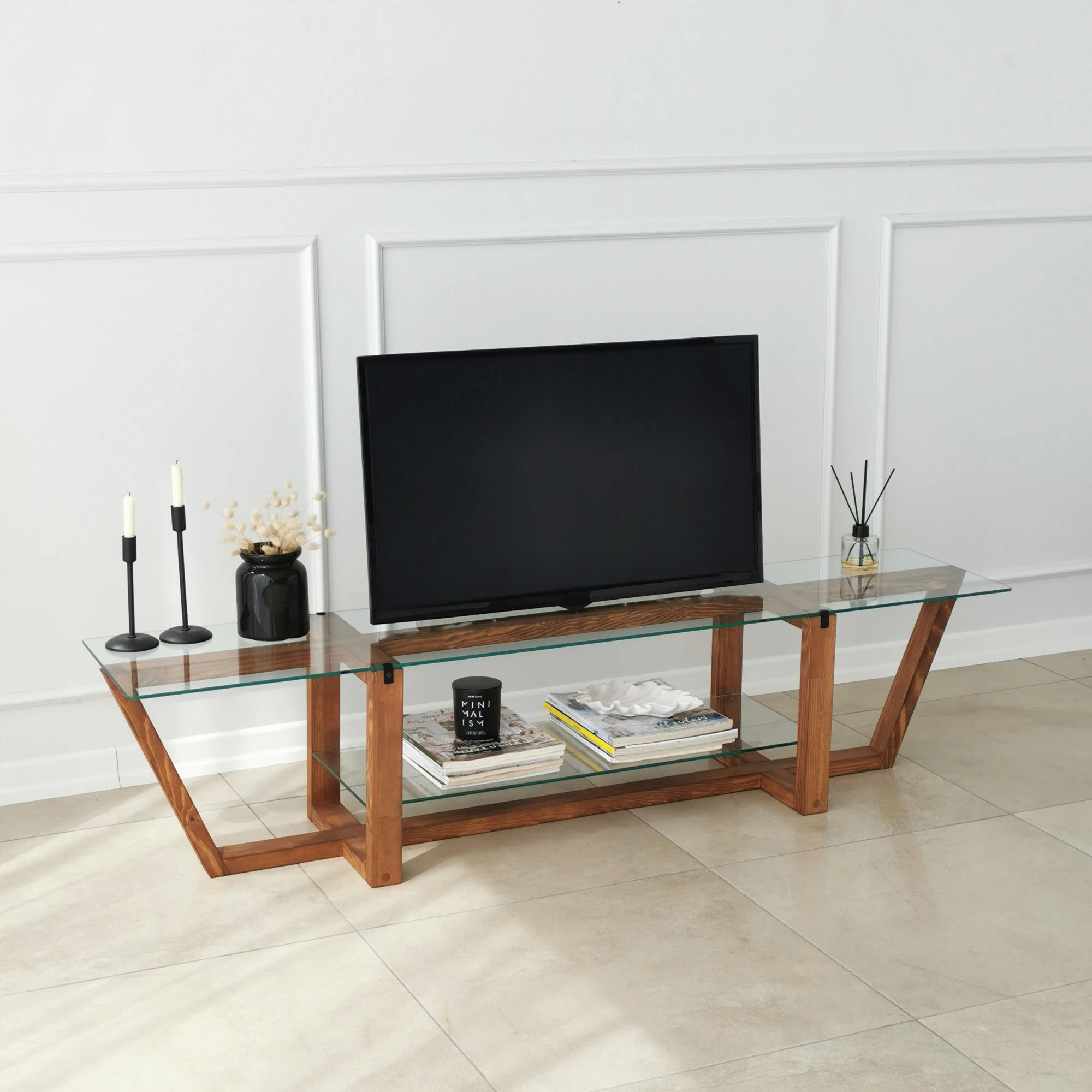 Komodë TV Hanah Home, Amalfi, ngjyrë arre