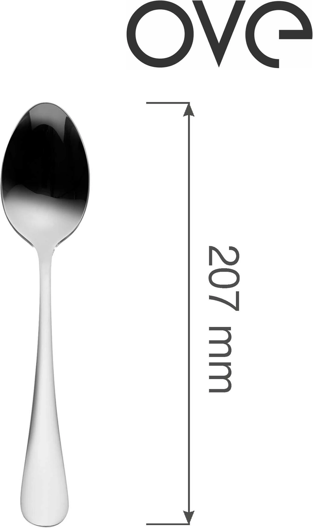 Lugë tavoline OVE Navarino 207 mm, çelik inox 18/10, argjend, set 12 copë