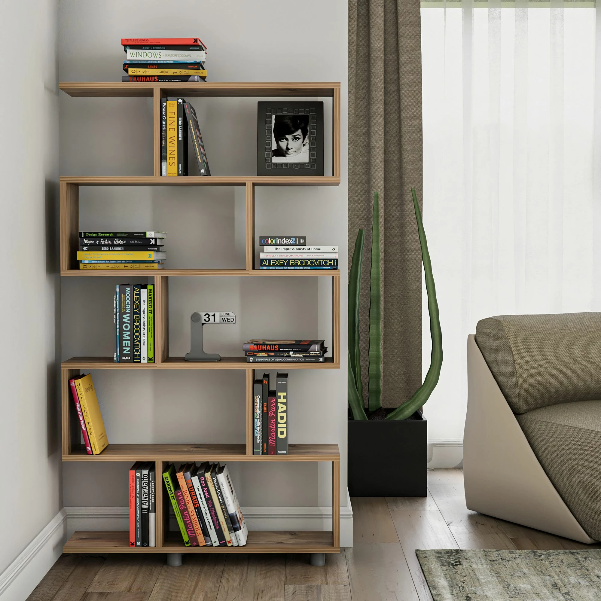Raft librash Hanah Home, Elif, ngjyrë pishë