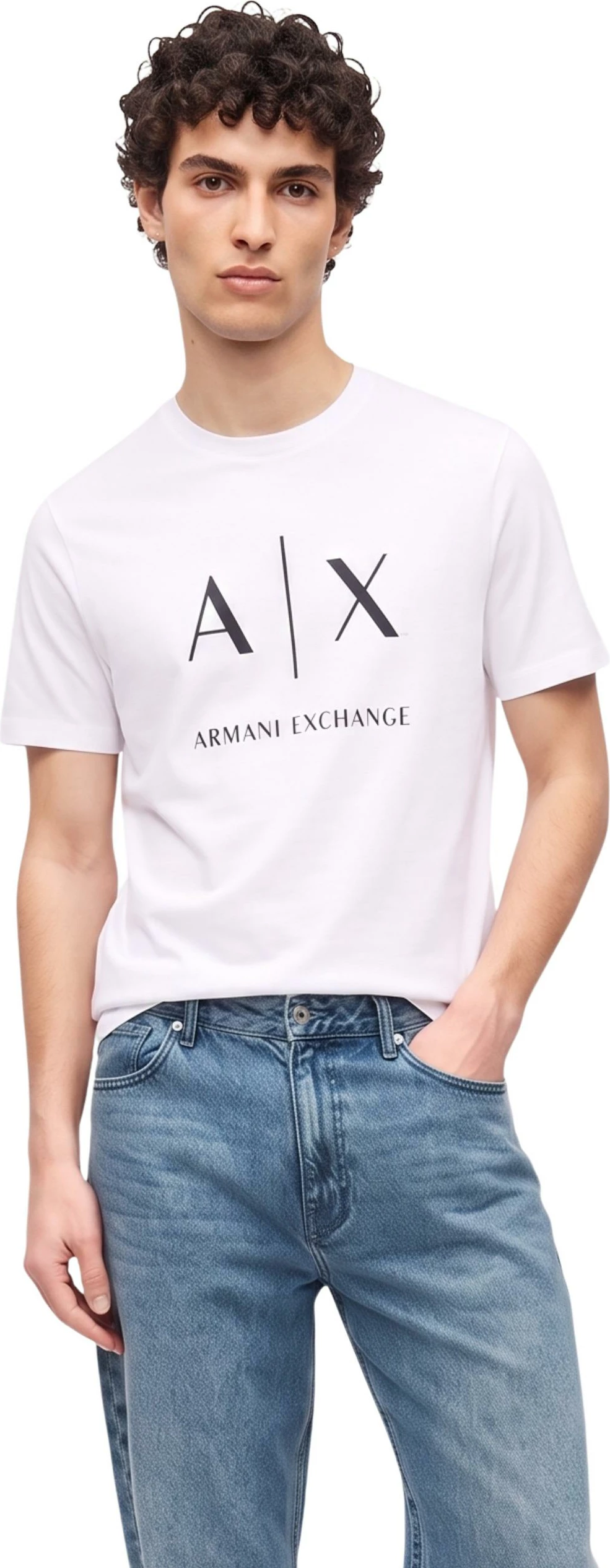 Maicë për meshkuj Armani Exchange XM002683 AF10356, e bardhë