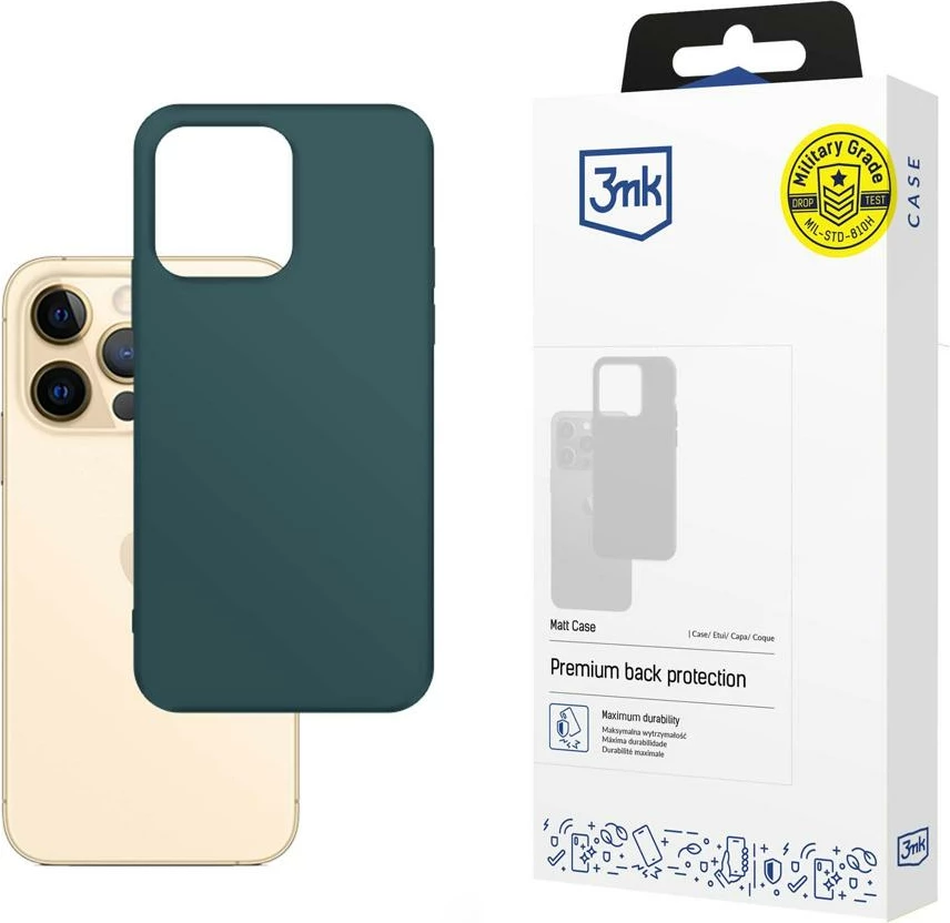 Mbështjellës për celular 3mk Matt Case për iPhone 13 Pro, TPU, e gjelbër e errët