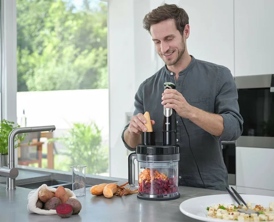 Blender dore Braun MultiQuick 9 MQ9195XLI, 1200W, zi-e argjendtë