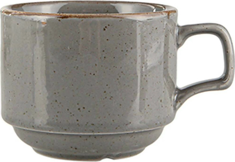 Filxhan porcelani i stivueshëm Porland Seasons Stone 200 ml, gri e errët, set 6 copë