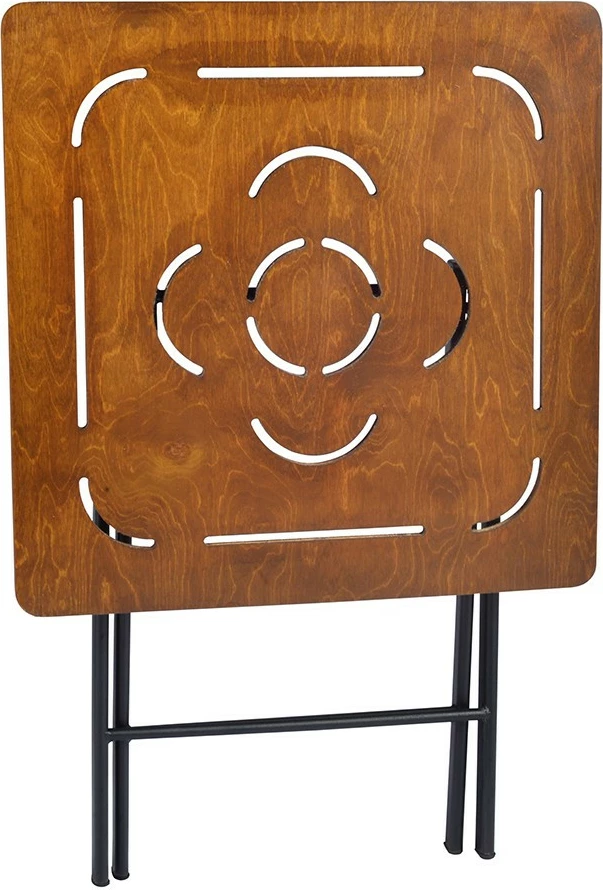 Set tavoline me karrige për terasë, 3 pjesë, ngjyrë arre dhe e zezë, Hanah Home, Bistro Set 3