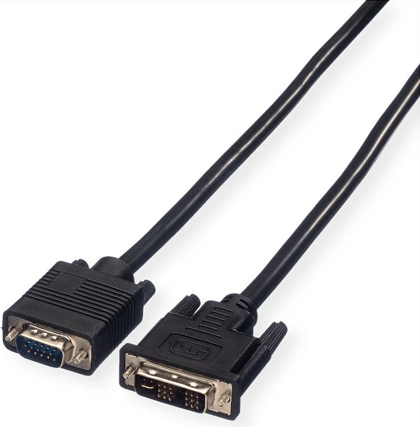 Kabllo VALUE DVI(12+5) në VGA (D-Sub), 3 m, e zezë