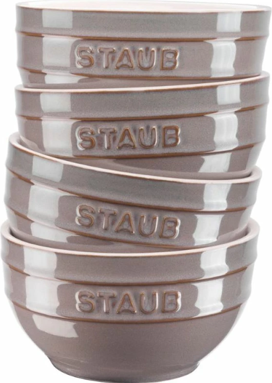 Filxhanë ceramike STAUB 700 ml, të hirtë, set prej 4 copë