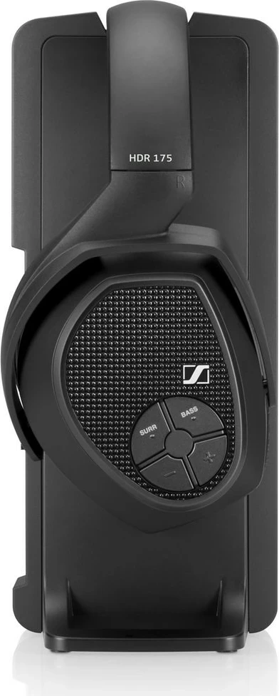 Kufje Sennheiser RS 175 wireless, head-band, me bazë transmetuese, të zeza