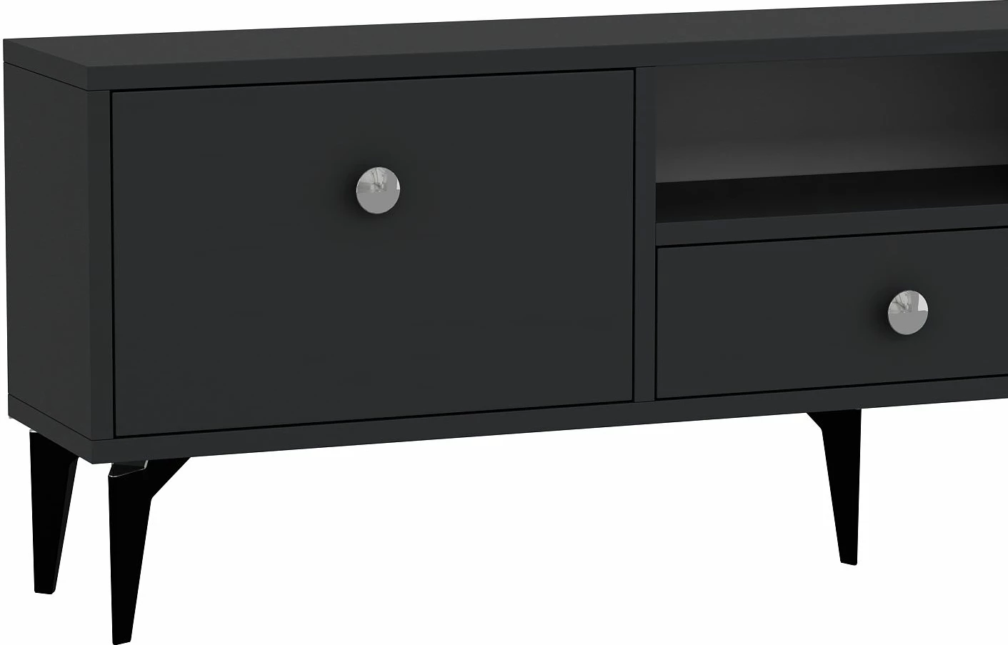 Komodë për TV Skye Decor, 1300-DROP-1, antracit, argjend