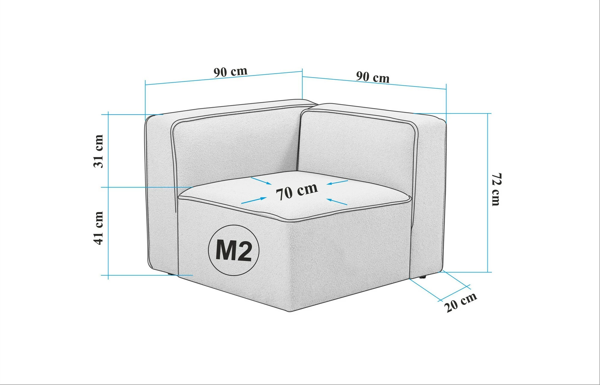 Kolltuk një vendësh Atelier del Sofa, More S-M2, ngjyrë kapuçino