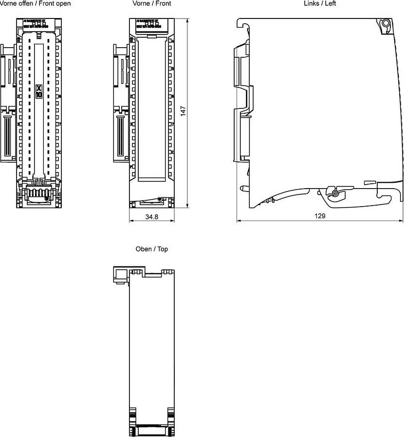 Modul analoge hyrëse Siemens SIMATIC S7-1500 6ES75317KF000AB0, AI 8x U/I/RTD/TC, 16-bit, gri