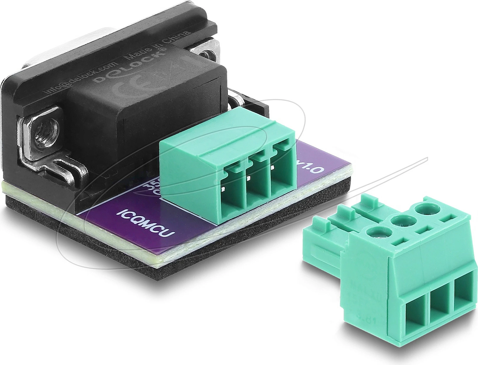 Adapter DeLOCK D-Sub 9 (femër) në terminal bllok 3-pin, për CAN/LIN, i zi