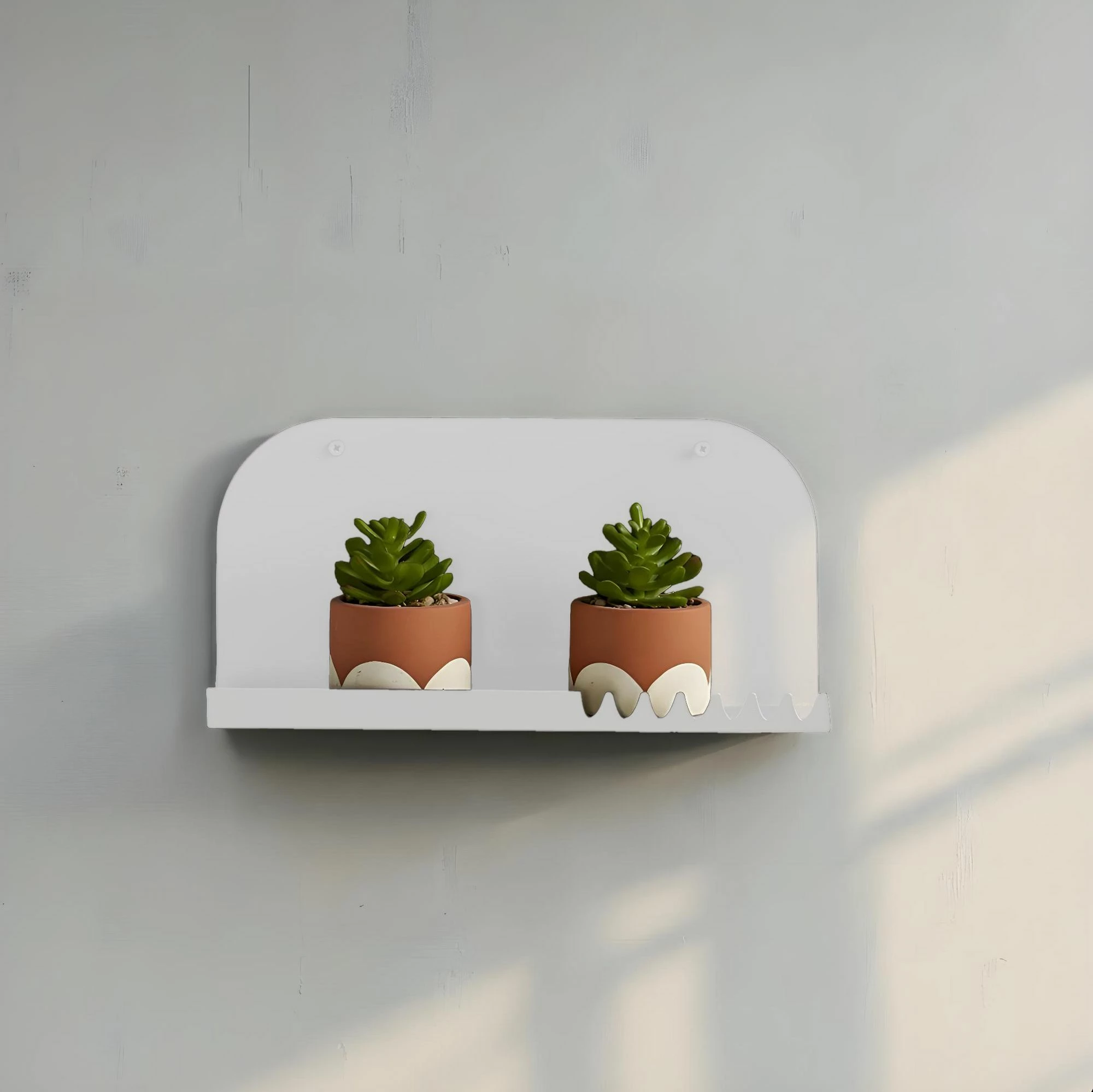 Raft dekorativ metalik për mur, ngjyrë e bardhë, Skye Decor, Vlnt127Byz