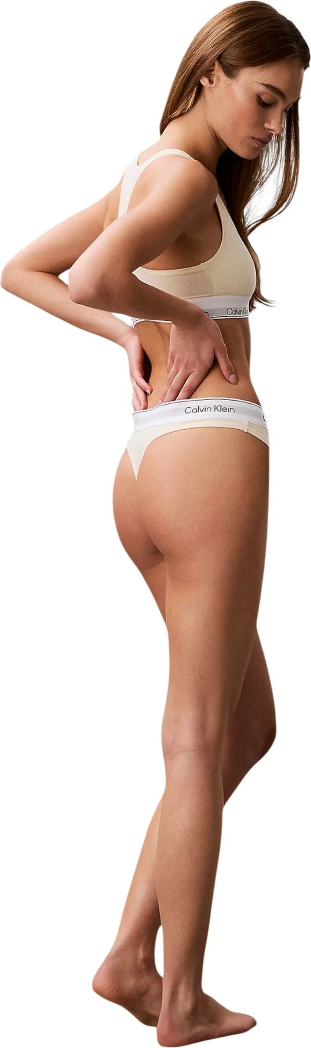 Tanga Calvin Klein Underwear LV00QF8518, për femra, krem [Madhësia: L]