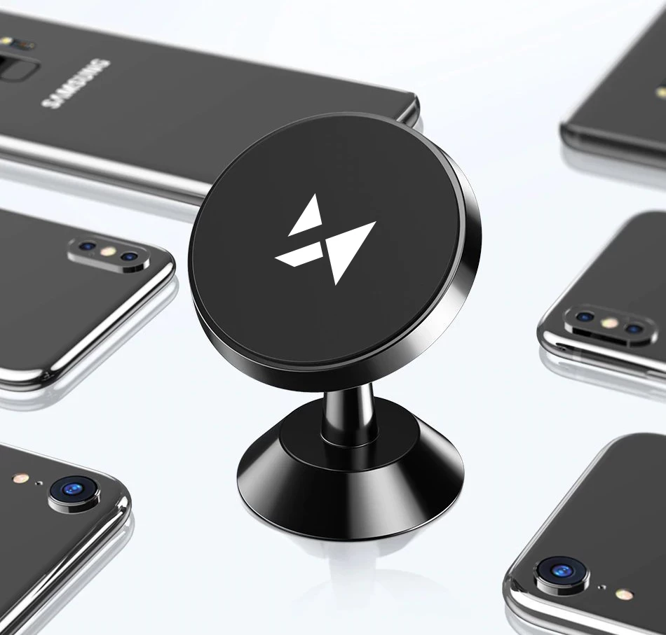 Mbajtës magnetik për telefon Wozinsky WMH-05, për makinë, i zi