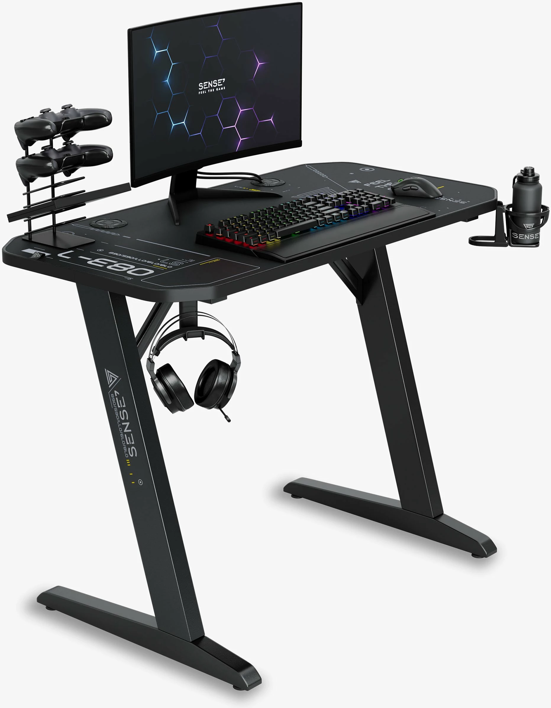 Biurko gaming SENSE7 Nomad Cybernetic 120x60 cm i zi