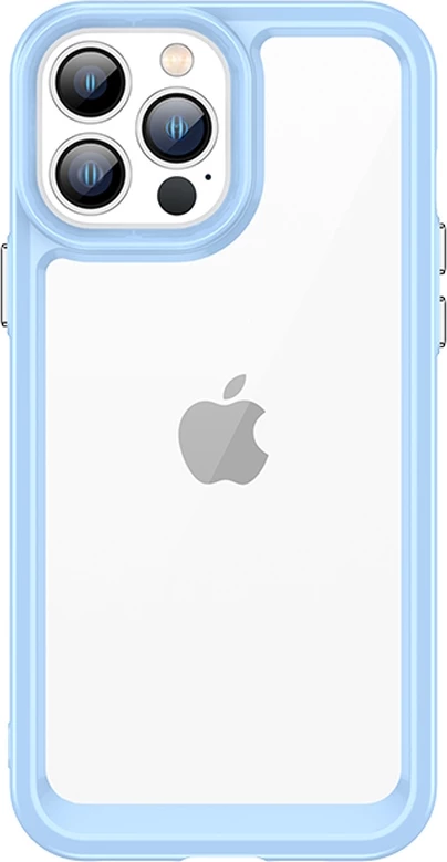 Mbështjellës Hurtel Outer Space Case për iPhone 12 Pro Max, hard cover me kornizë xheli, kaltër