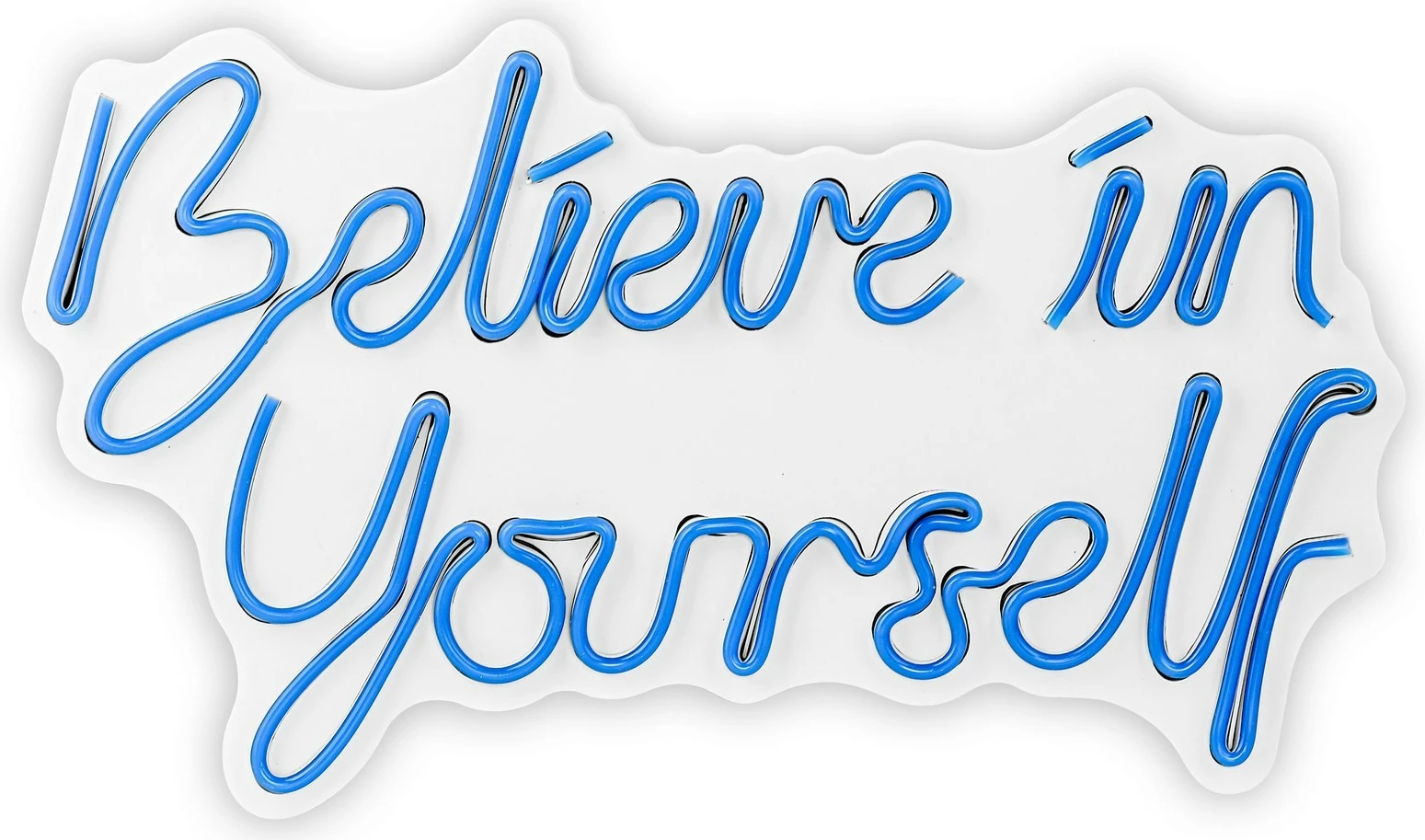 Dekor dritash LED plastike, 'Believe in Yourself', ngjyrë kaltër