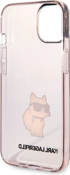 Mbështjellës Karl Lagerfeld KLHCP14MHNCHTCP për iPhone 14 Plus 6.7", Choupette, Rozë
