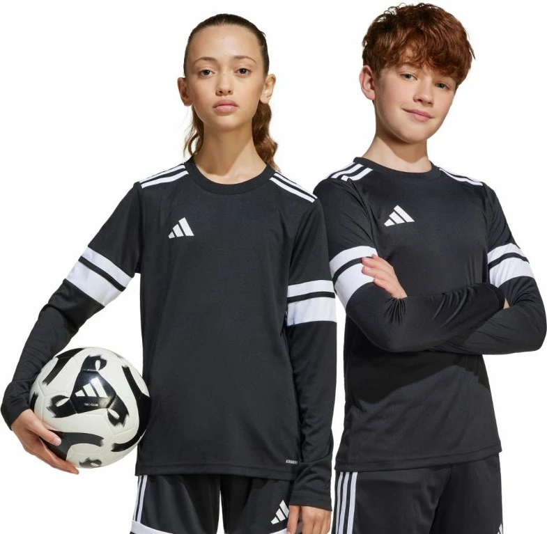 Fanellë me mëngë të gjata për fëmijë adidas, e zezë dhe e bardhë