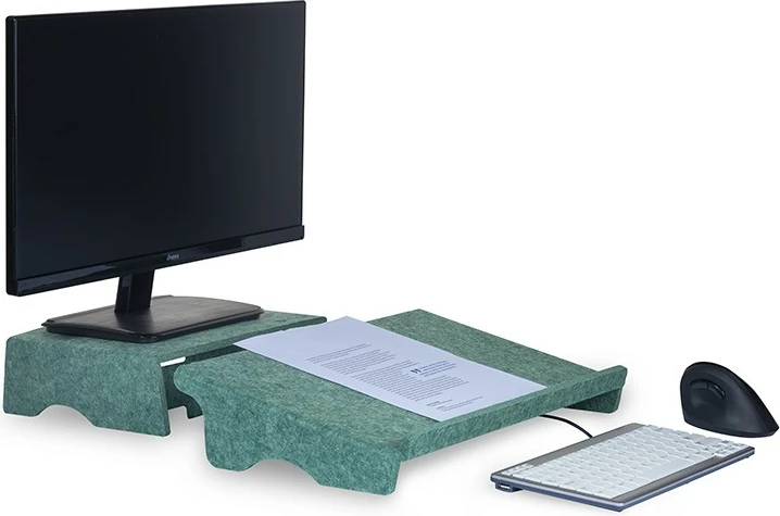 Stendë monitori BakkerElkhuizen Q-Riser 90 Circular, 10-30 inç, 10 kg, e gjelbër