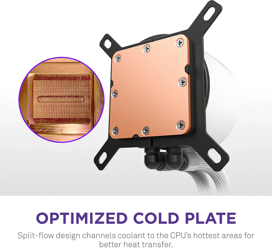 Ftohës uji AIO NZXT Kraken Plus V2 240mm, RGB, Display TFT, i bardhë