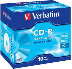 CD-R Verbatim 43428, 800MB, 40x, 10 copë, Jewel Case