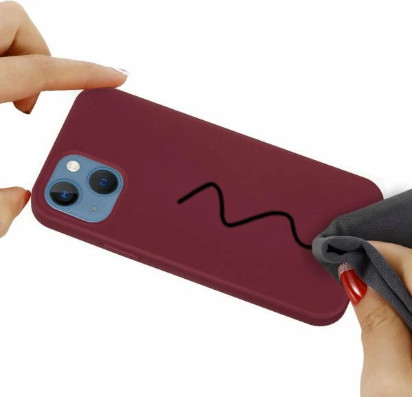 Mbështjellës Liquid Silicone ONASI 13380 për iPhone 13 6.1\", Burgundy Red