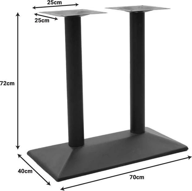Bazë tavoline metalike, ngjyrë e zezë, 70x40x72cm