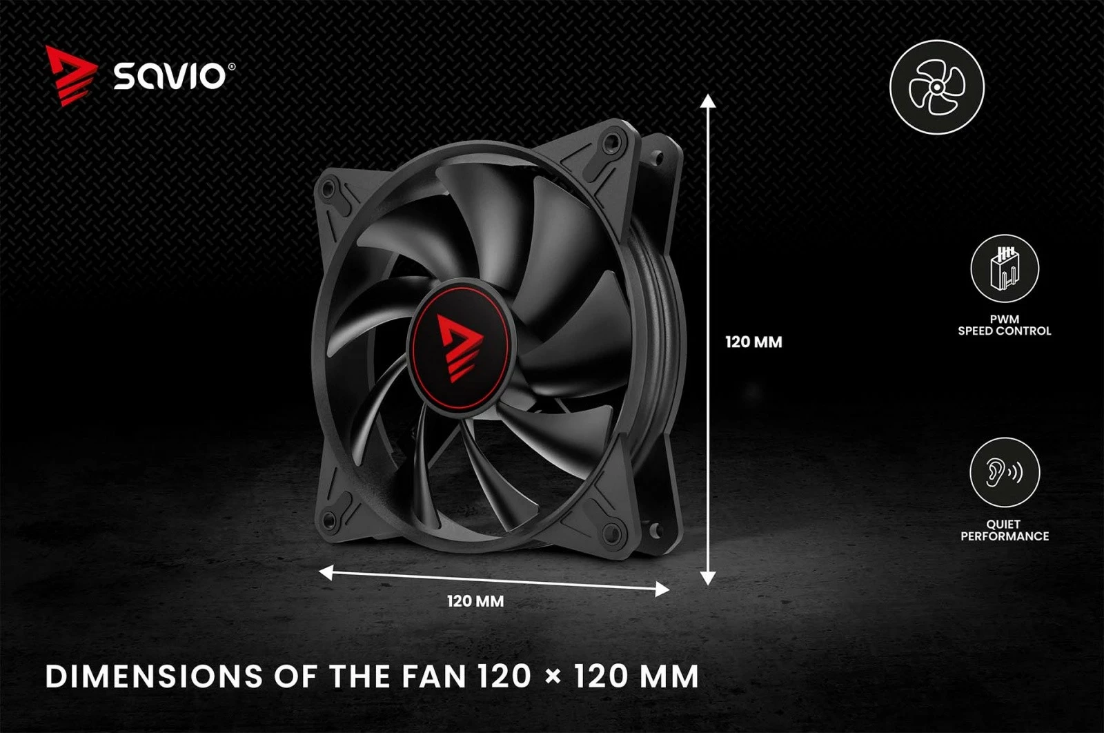 Set ventilatorësh kompjuteri Savio Blade X1, 120mm, 3 x 4-pin PWM, i zi