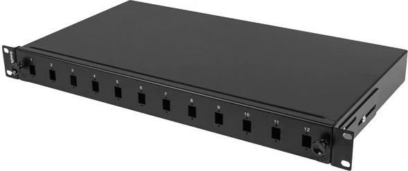 Kasë rrjeti LANBERG 1U 19 inch, 12xSC Simplex / 12xLC Duplex, e zezë