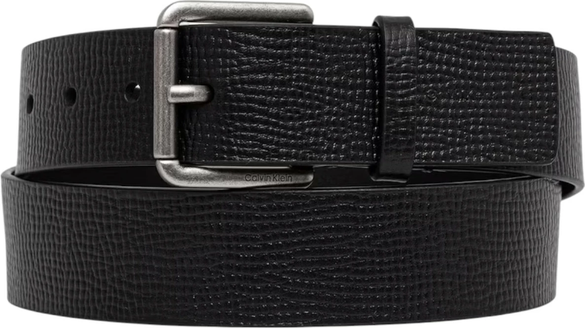 Rrip lëkure për meshkuj Calvin Klein LV04D7098G, i zi-argjend